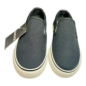 Boys Hurley Black Canvas Slip-On Size 2 Brand New No Box
